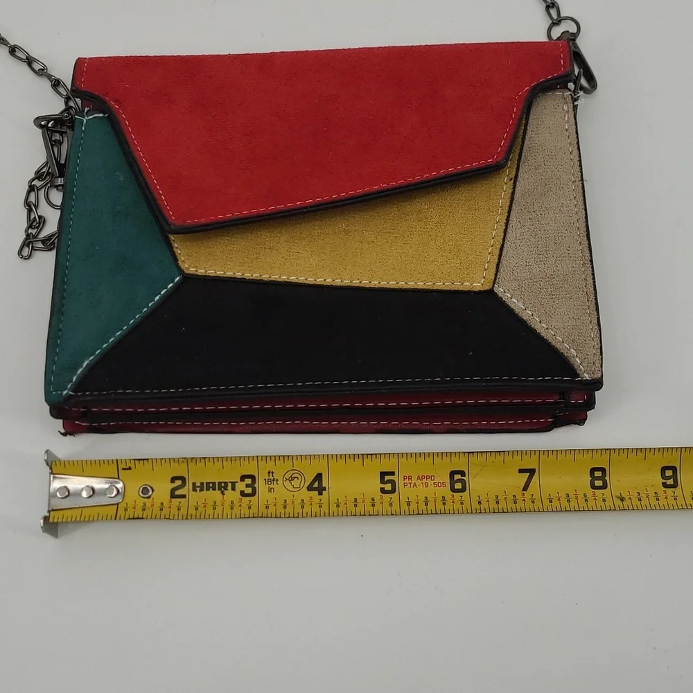 Retro Faux Suede Color Block Handbag‎